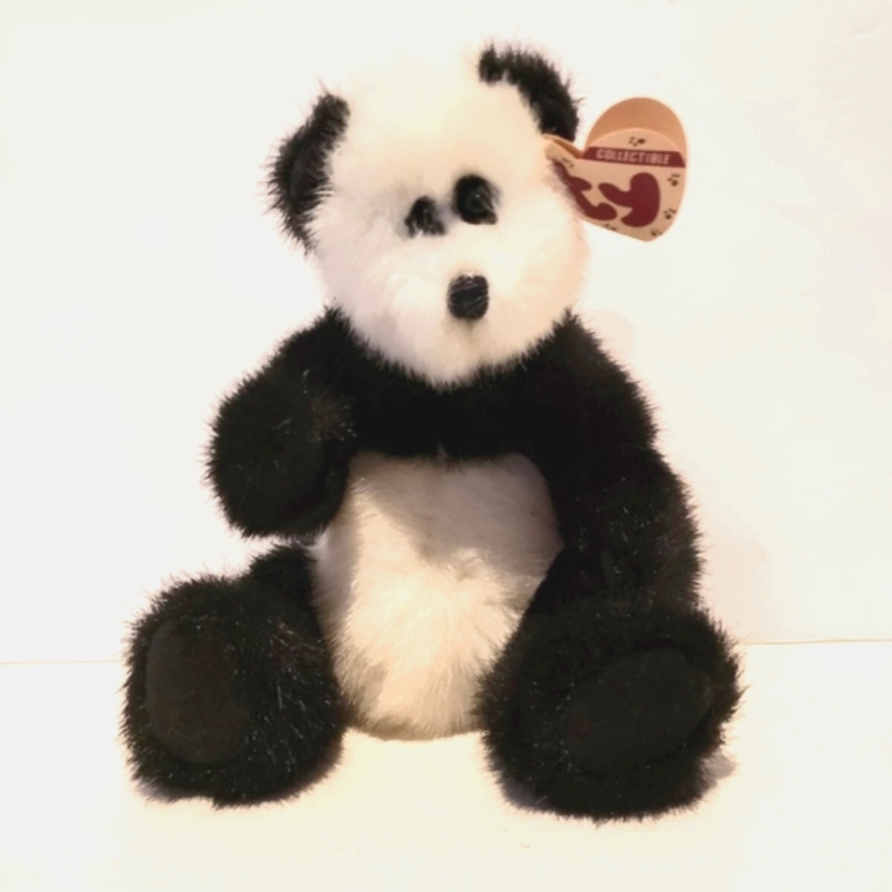 Vintage Ty 1993 Checkers the Panda Bear Plush Attic Treasures 7th Generation